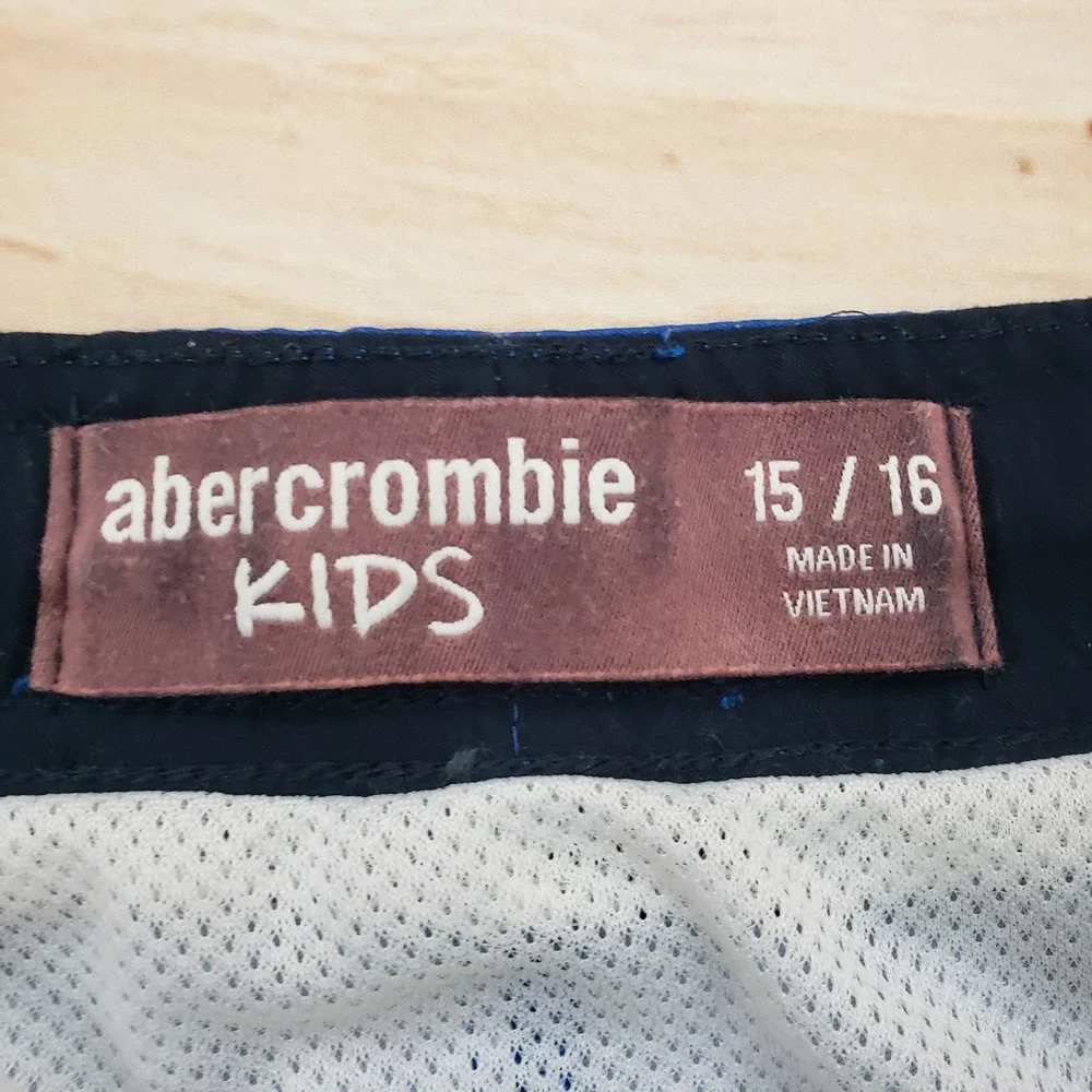 Abercrombie Fitch Kids Swim Shorts Boys 15 16 Striped Board Trunks Mesh‎ Lined